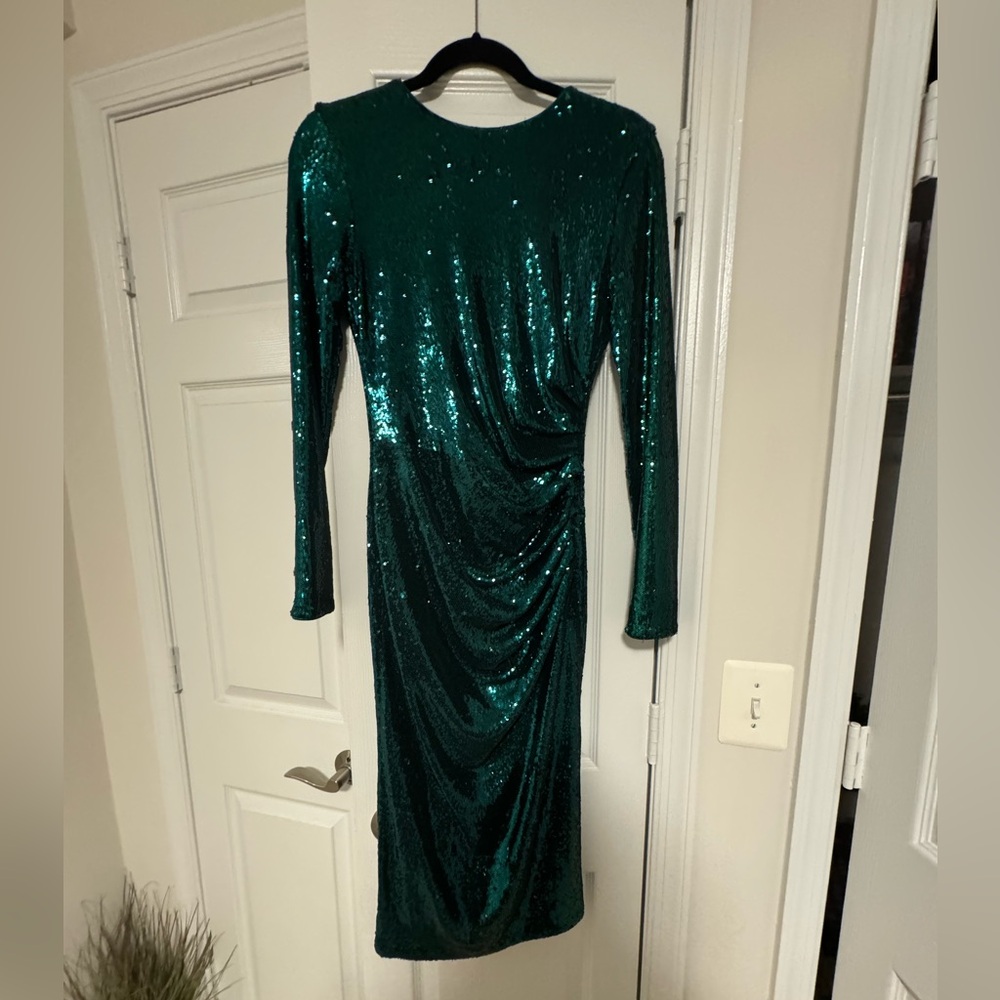 Dress the population mid length dress